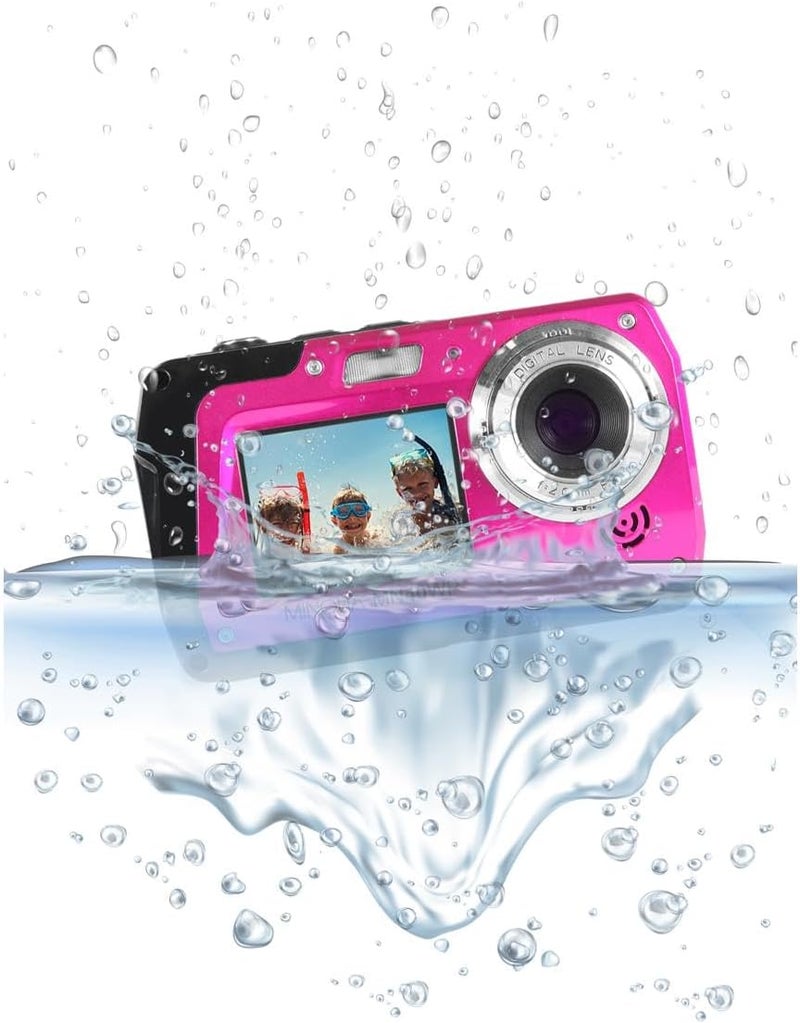 Minolta MN40WP 48MP Waterproof Digital Camera – Dual LCD Screens, 2.7K QHD Video, 16x Digital Zoom, Anti-Shake, Face Detection, 10ft Waterproof (Pink) - Image 5